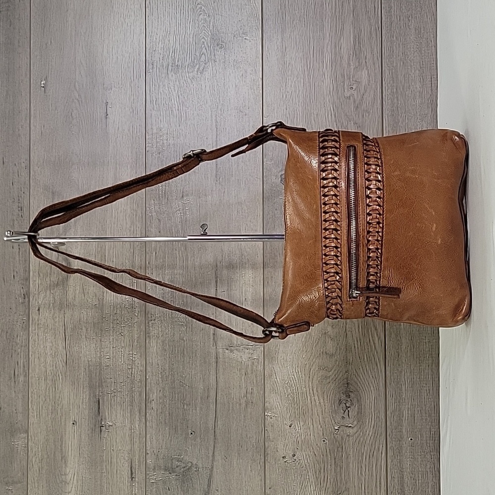 Anthropologie Vilencia Brown Leather Crossbody Shoulder Bag